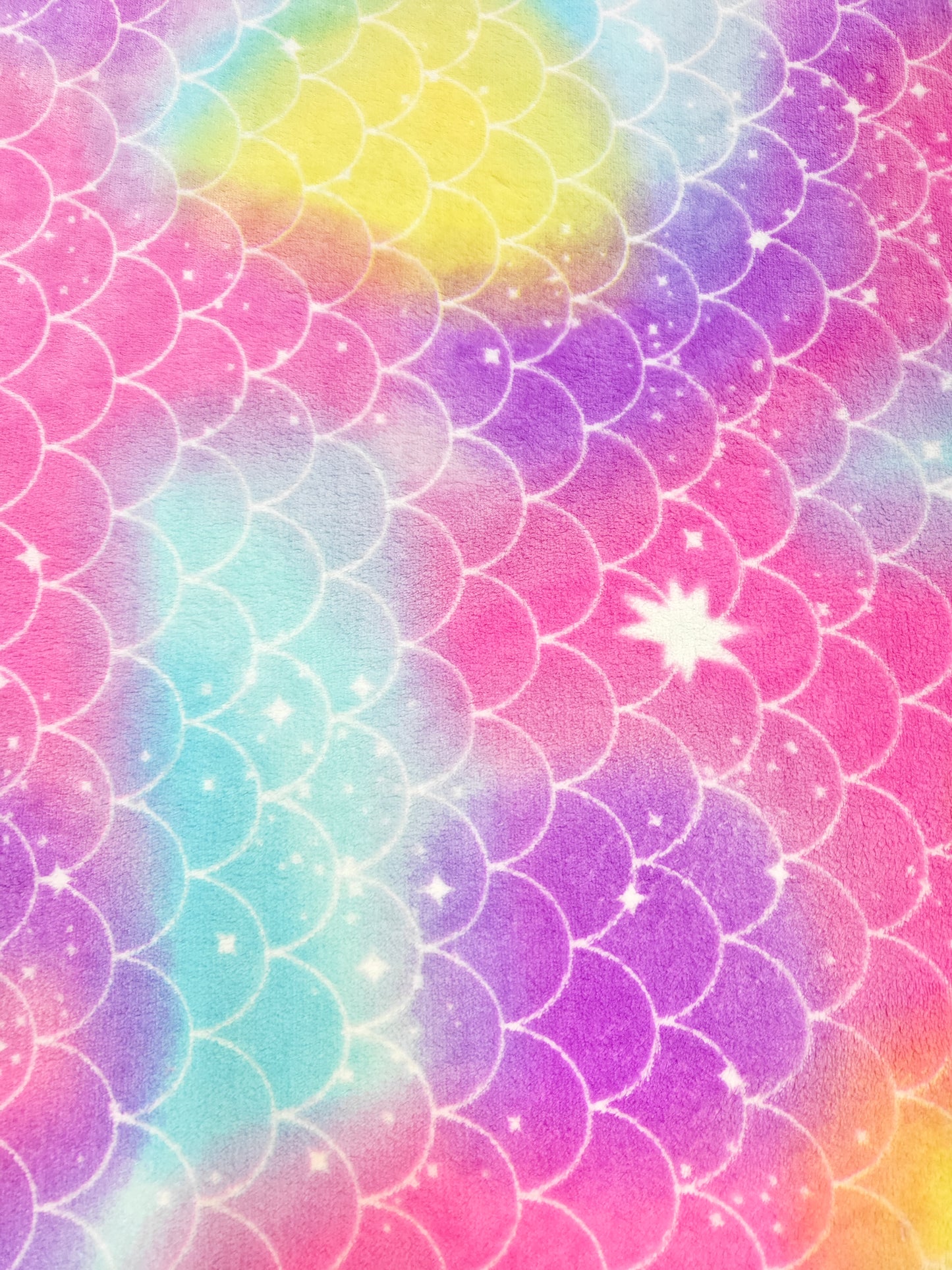 Piel de Conejo Arcoiris Sirena Estampada x Metros Ref. 07046