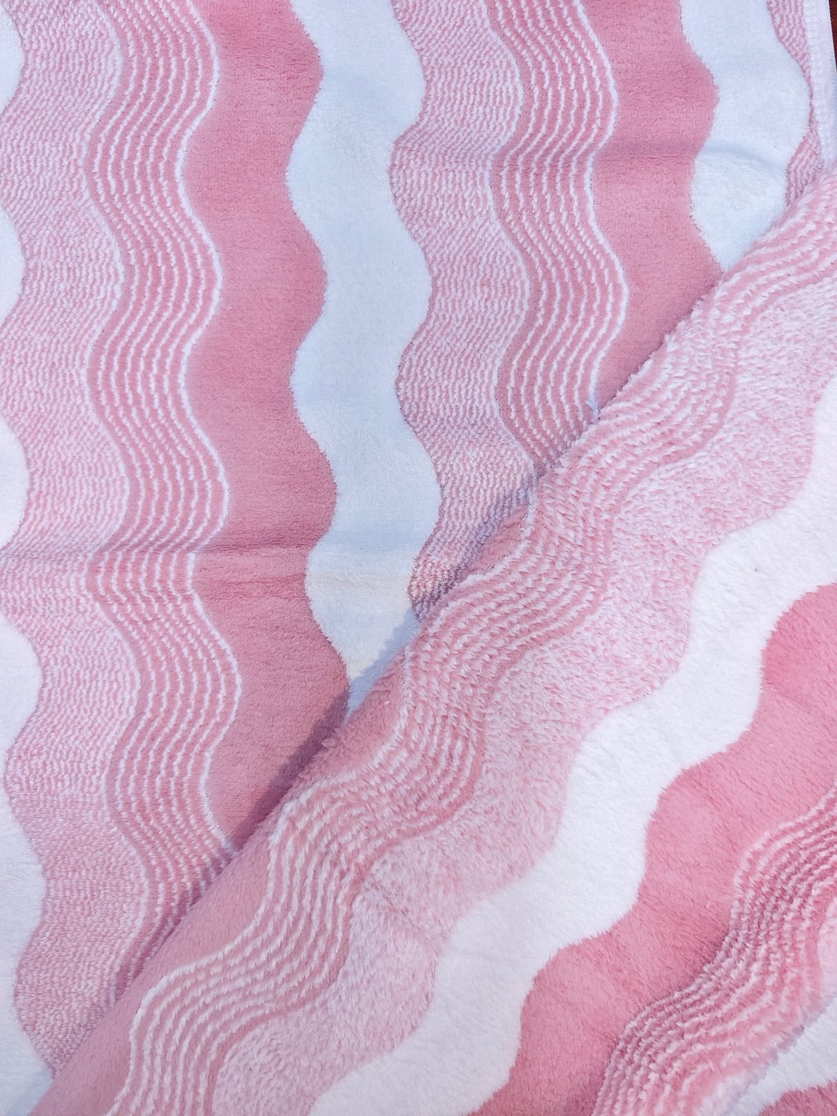 Tela Toalla Estampada Línea S Rosado Ref. 1437