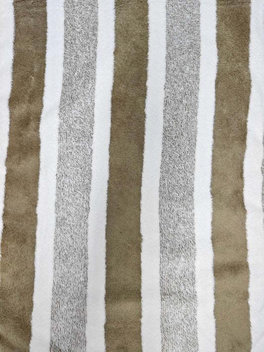 Tela Toalla Estampada Raya Ancha Café Ref. 1422