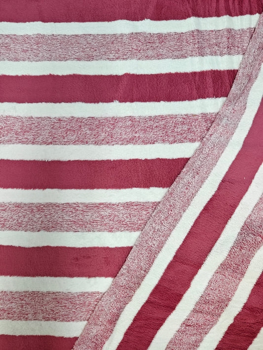 Tela Toalla Estampada Raya Ancha Rojo Ref. 1425