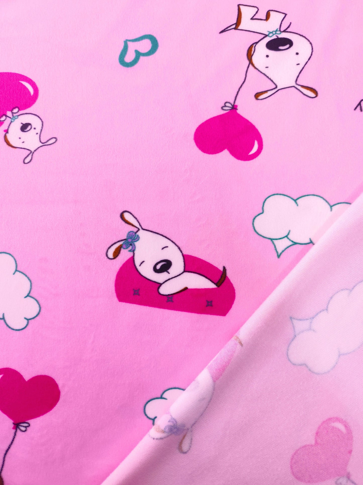 Suavetina Perrito Rosa Estampada X Metros