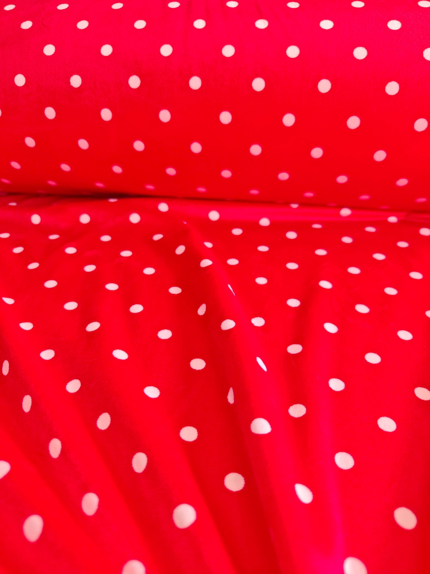 Suavetina Rojo Puntos Blancos Estampada X Metros ref. 04015