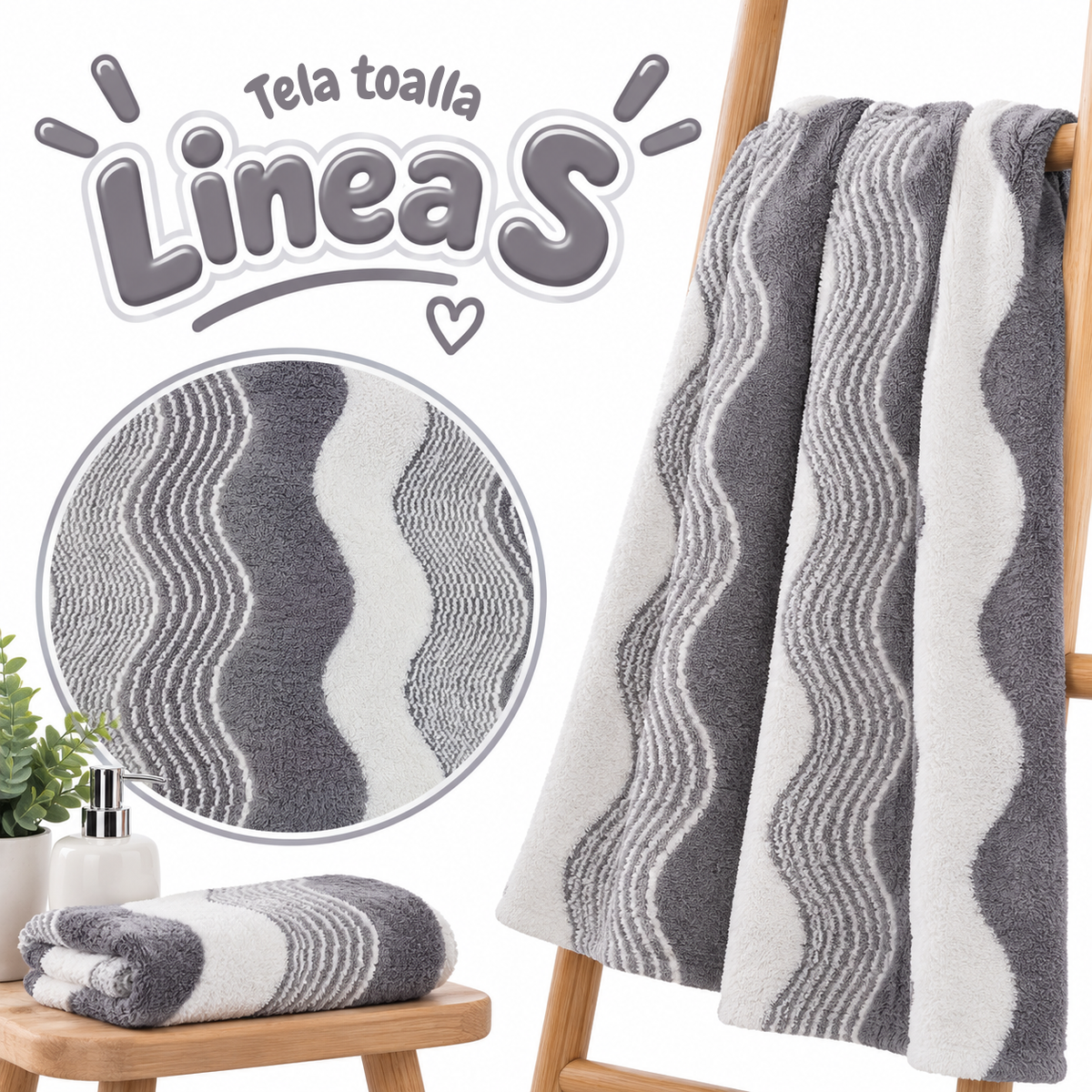 Tela Toalla Estampada Línea S