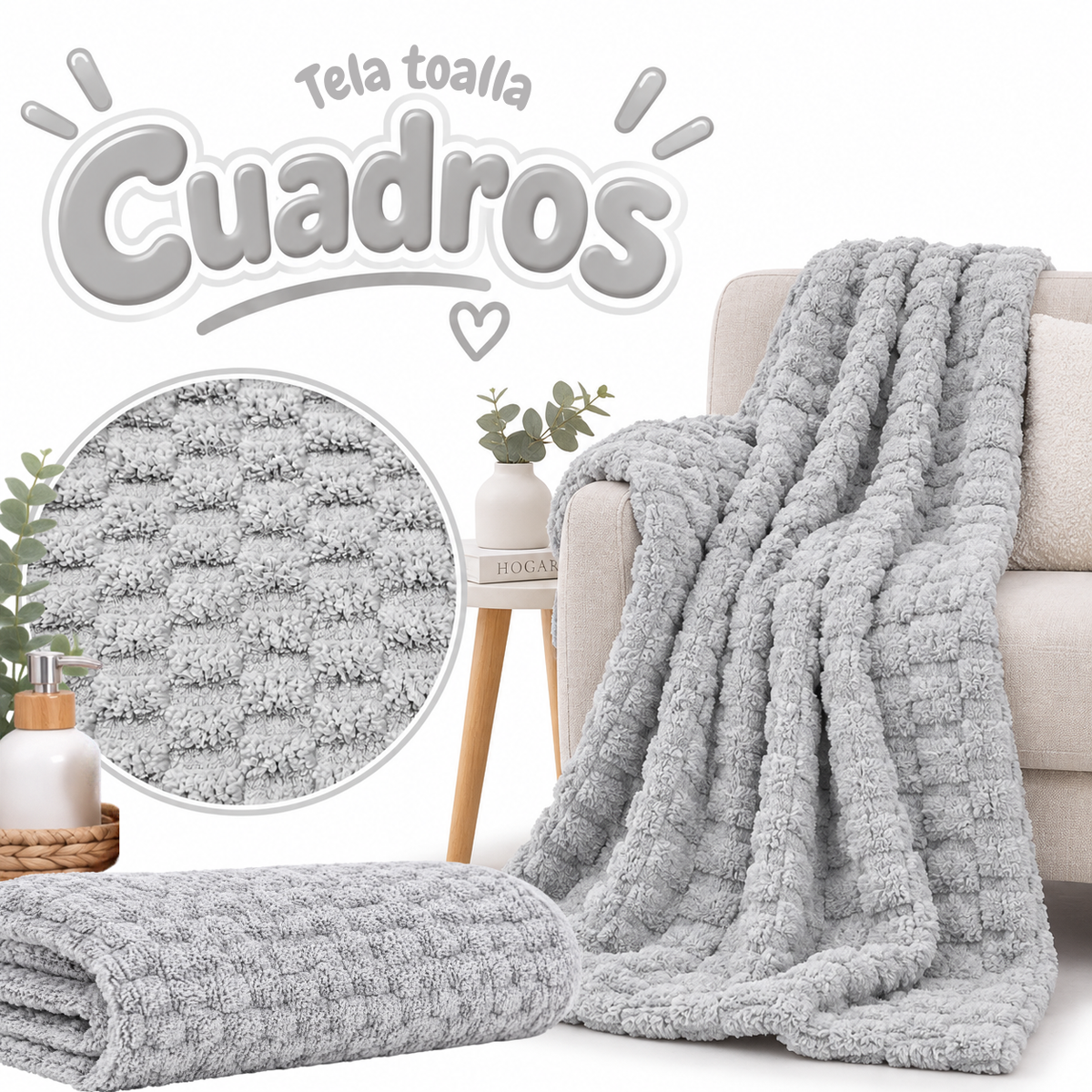 Tela Toalla Cuadros