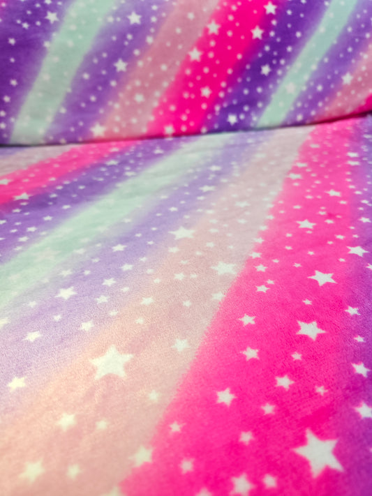 Piel de Conejo Arcoiris Chicle Estampada x Metros Ref. 07045