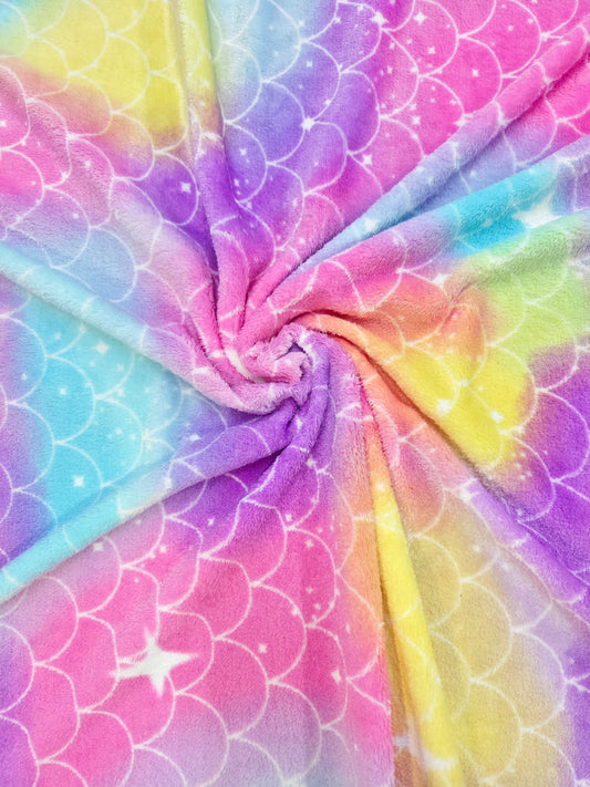 Piel de Conejo Arcoiris Sirena Estampada x Metros Ref. 07046