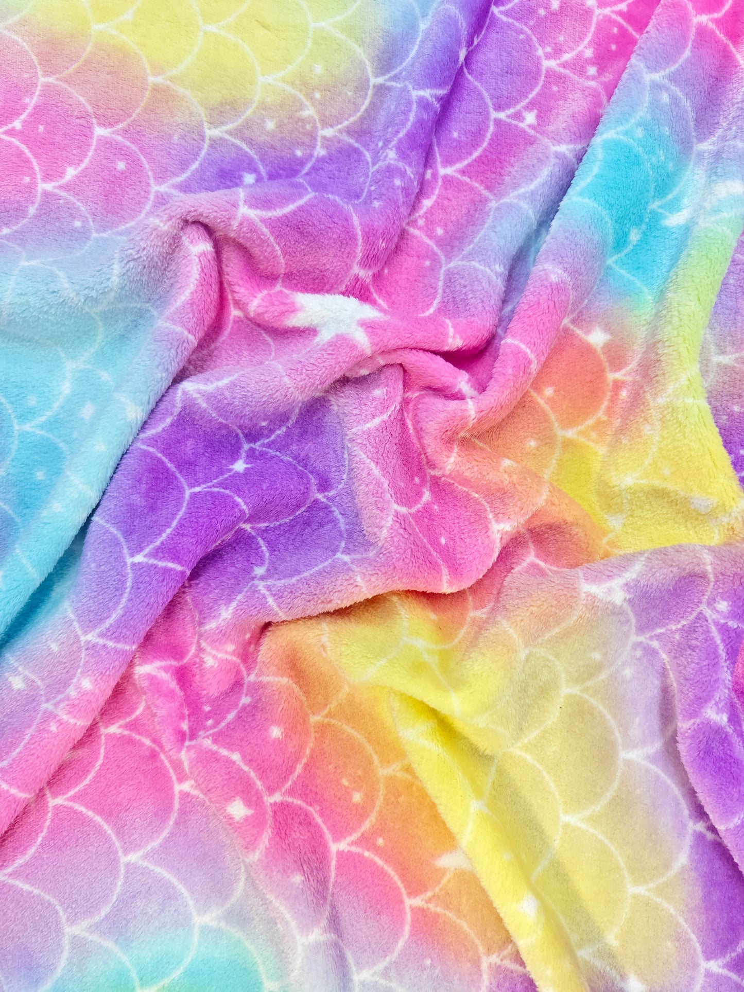 Piel de Conejo Arcoiris Sirena Estampada x Metros Ref. 07046