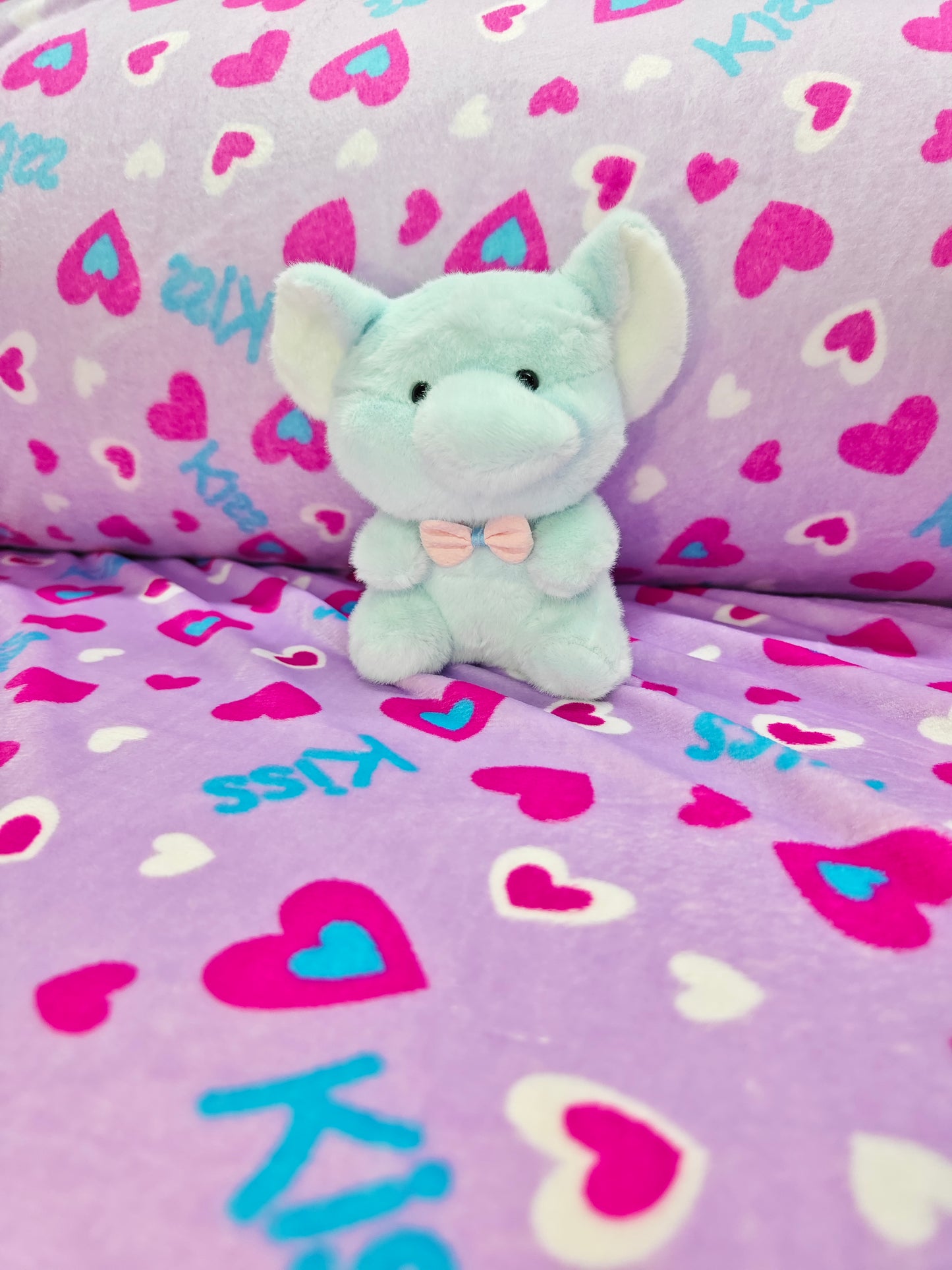 Piel de Conejo Lila Corazón Kiss Estampada x Metros Ref. 07047