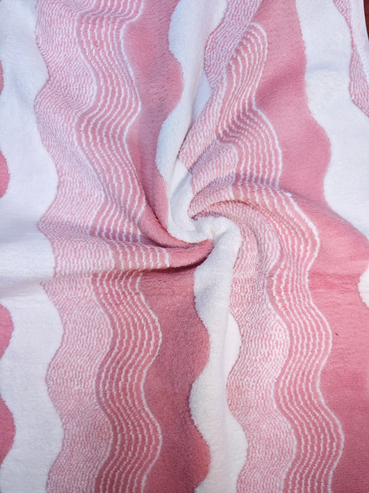 Tela Toalla Estampada Línea S Rosado Ref. 1437