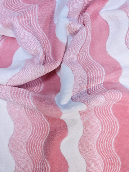 Tela Toalla Estampada Línea S Rosado Ref. 1437