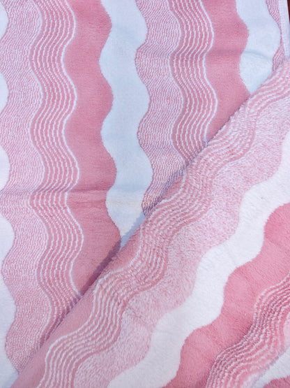 Tela Toalla Estampada Línea S Rosado Ref. 1437