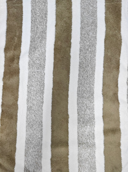 Tela Toalla Estampada Raya Ancha Café Ref. 1422
