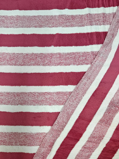 Tela Toalla Estampada Raya Ancha Rojo Ref. 1425