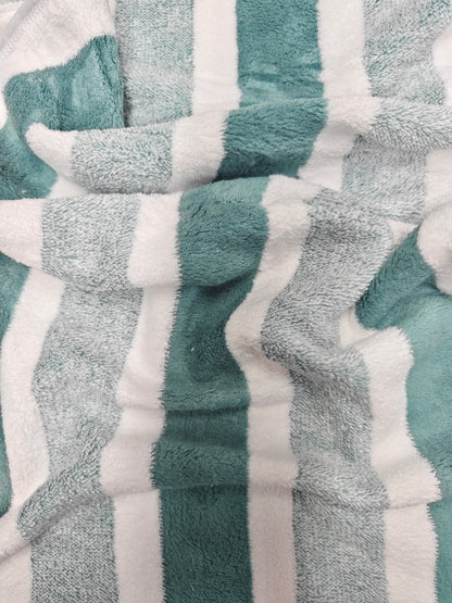 Tela Toalla Estampada Raya Ancha Verde Ref. 1424