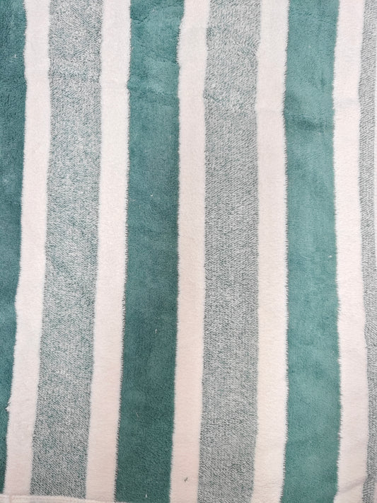Tela Toalla Estampada Raya Ancha Verde Ref. 1424