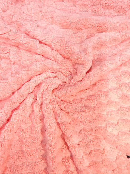 Tela Toalla Cuadros Rosado Bebé Ref. 1931