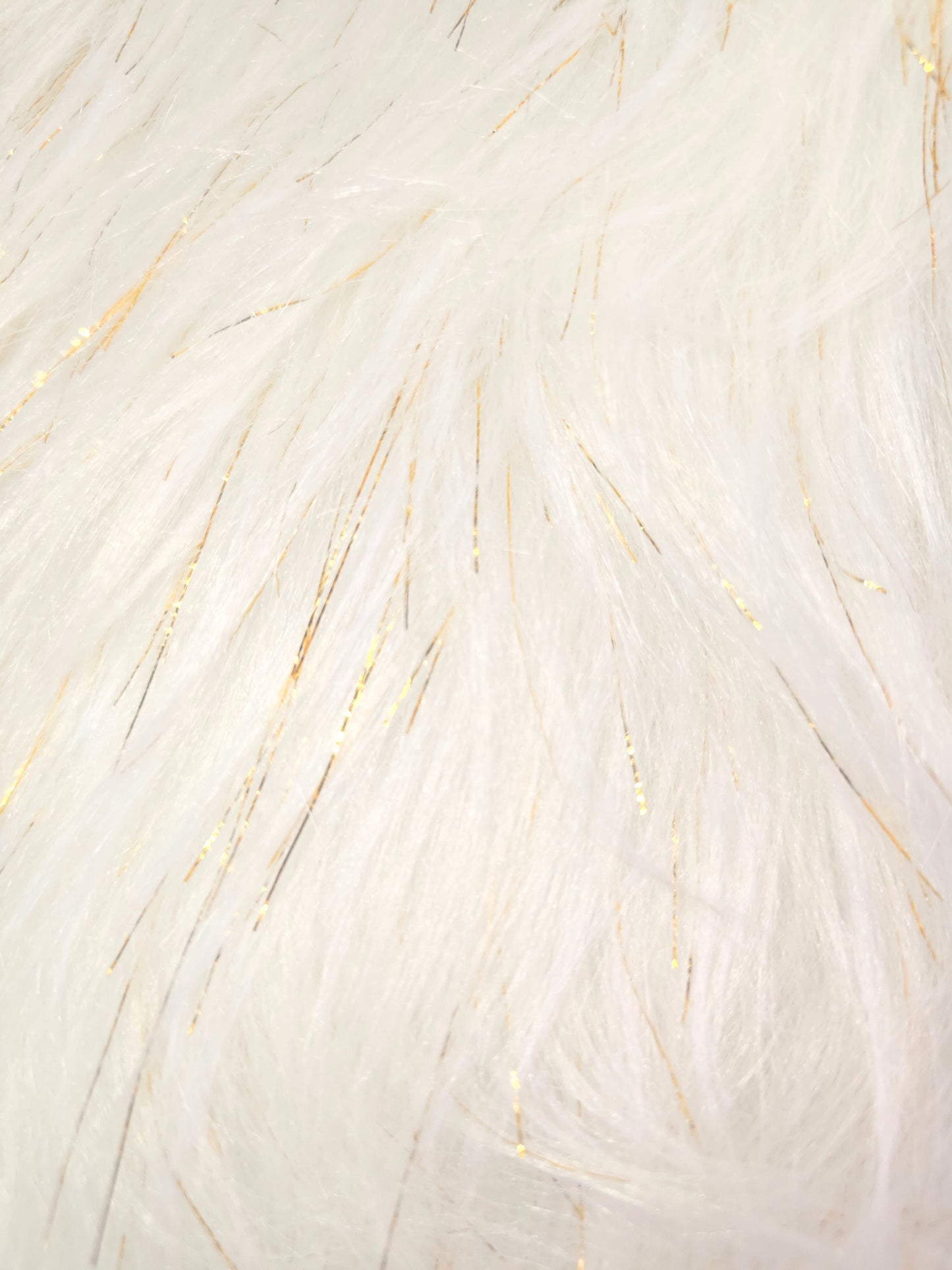Mink Pelo Largo Blanco Brillo Oro x Metros Ref. 12666