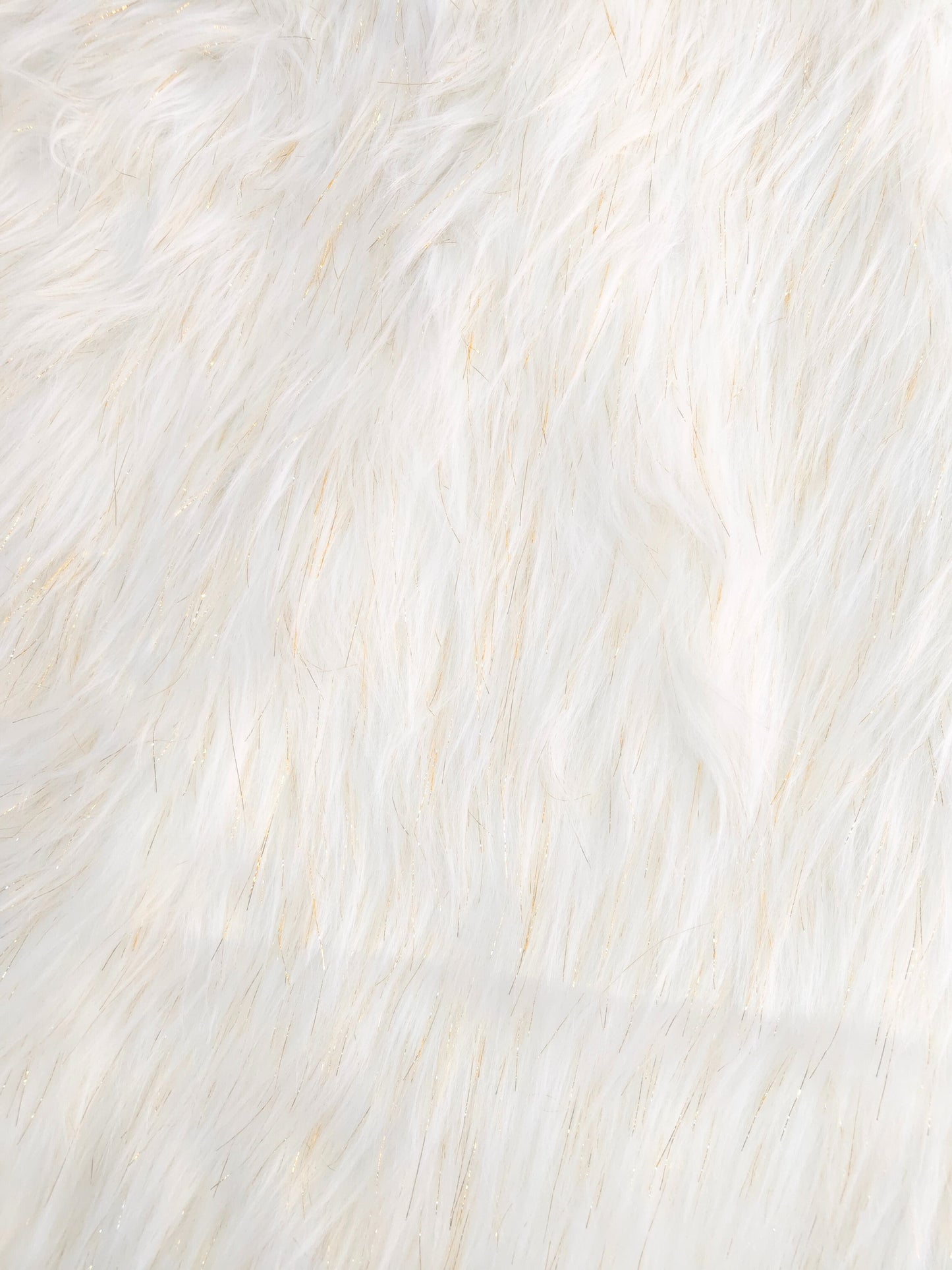 Mink Pelo Largo Blanco Brillo Oro x Metros Ref. 12666