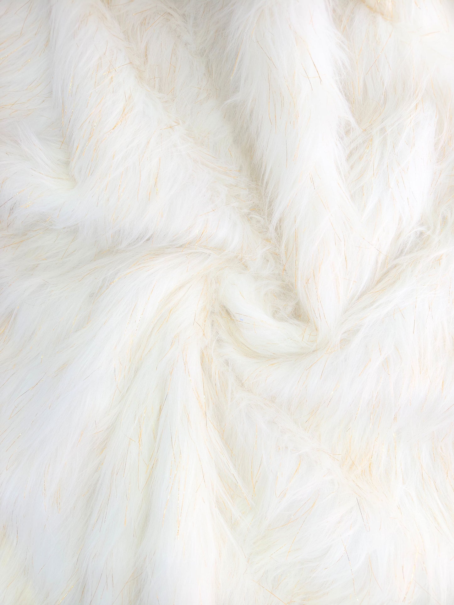 Mink Pelo Largo Blanco Brillo Oro x Metros Ref. 12666