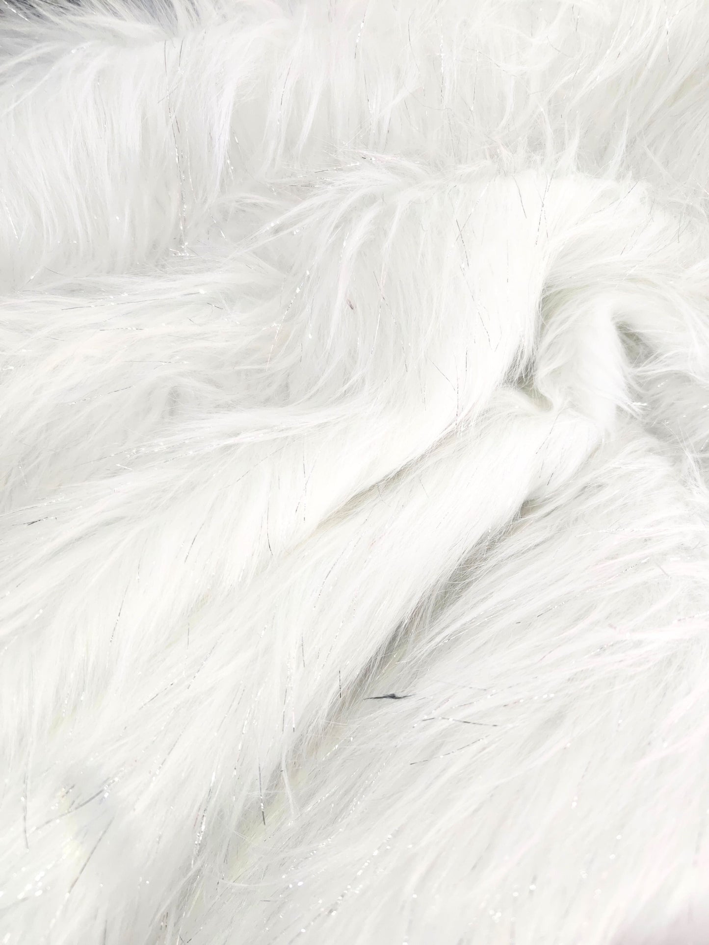 Mink Pelo Largo Blanco Brillo Plata x Metros Ref. 12745