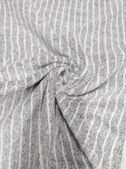 Tela Toalla Estampada Raya Gris Ref. 1401