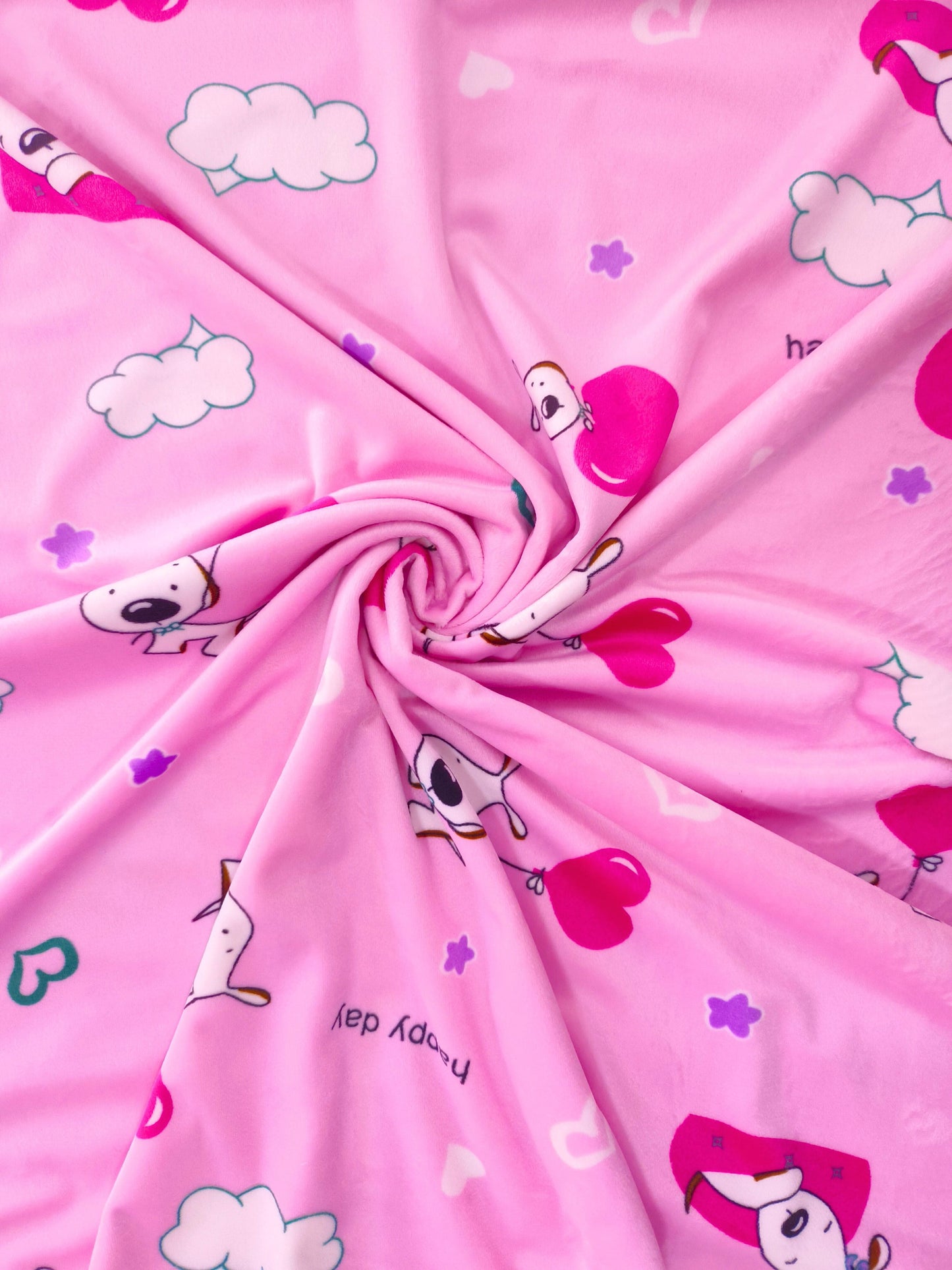 Suavetina Perrito Rosa Estampada X Metros