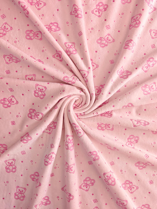 Suavetina Ositos Rosado Bebé Estampada x Metros Ref. 04028