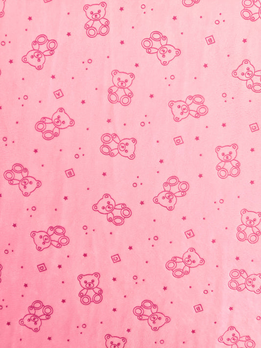 Suavetina Ositos Rosado Estampada x Metros Ref. 04029
