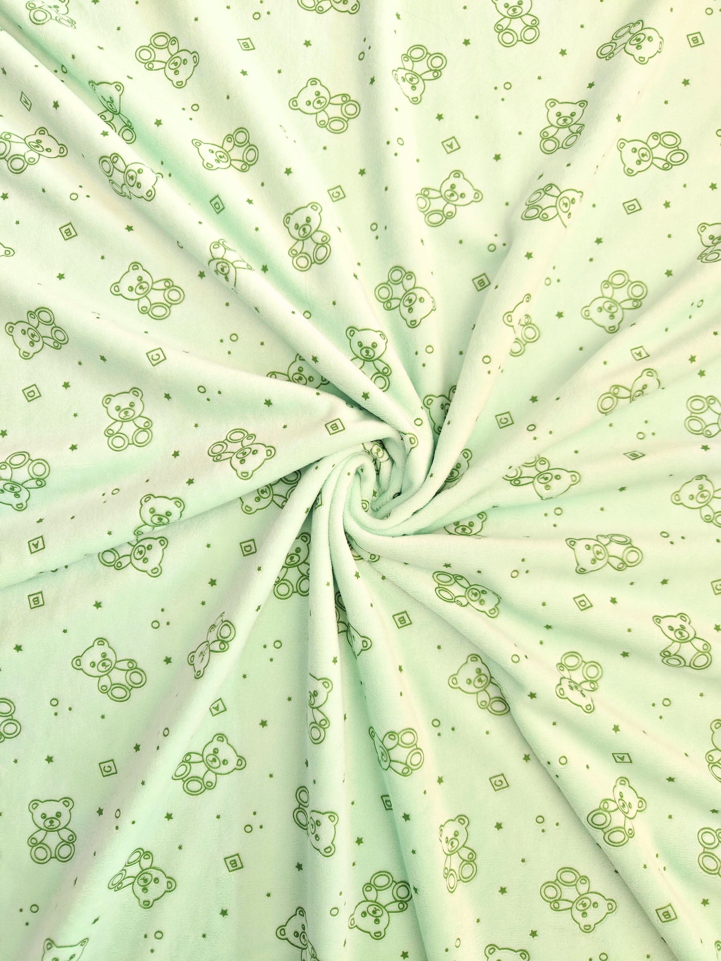 Suavetina Ositos Verde Menta Estampada x Metros Ref. 04030
